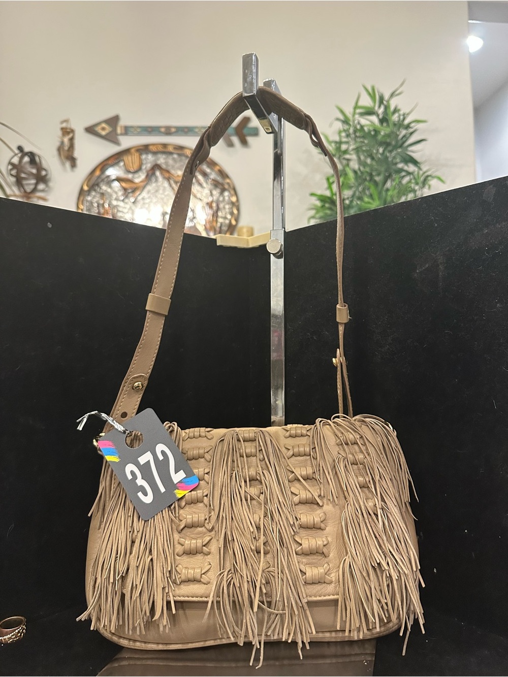Lucky Brand #372 Fringed Shoulder Bag in Taupe - Women Bags